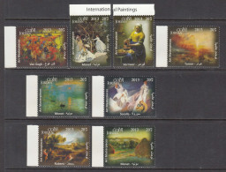 2013 2014 Jordan Art Paintings Monet Rubens Turner Vermeer Complete Set Of 8 MNH - Jordan