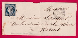 N°4 PC 808 CHATILLON EN BAZOIS NIEVRE POUR NEVERS LETTRE - 1849-1876: Periodo Classico