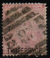 CAP DE BONNE-ESPERANCE 1871-82 O AMINCI-THINNED - Cape Of Good Hope (1853-1904)