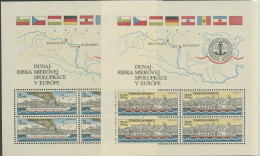 Tschechoslowakei 1982 Donaukommission Schiffe Block 51/52 Postfrisch (C91817) - Blocs-feuillets