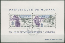 Monaco 1988 Olympia Calgary Winterspiele Block 38 Gestempelt (C91358) - Blocks & Kleinbögen