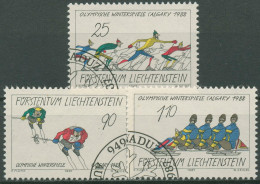 Liechtenstein 1987 Olympia Winterspiele Calgary 934/36 Gestempelt - Gebruikt