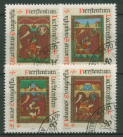 Liechtenstein 1987 Weihnachten Die Vier Evangelisten 930/33 Gestempelt - Usati