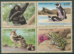 UNO Wien 2002 Gefährdete Tiere Siamang Pinguin Kröte 357/60 ZD Postfrisch - Unused Stamps