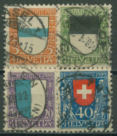 Schweiz 1922 Pro Juventute Wappen (V) 175/78 Gestempelt - Gebraucht