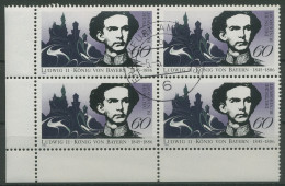 Bund 1986 König Ludwig II. Von Bayern 1281 4er-Block Ecke 3 Gestempelt (R80125) - Gebraucht