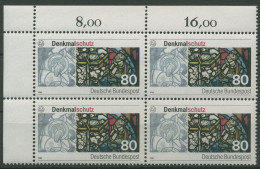 Bund 1986 Denkmalschutz Dom Regensburg 1291 4er-Block Ecke 1 Postfrisch (R80139) - Unused Stamps