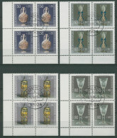 Bund 1986 Wohlfahrt: Gläser 1295/98 4er-Block Ecke 3 Gestempelt (R80159) - Used Stamps