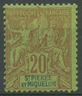 Saint-Pierre Et Miquelon 1892 Kolonialallegorie 52 Mit Falz - Unused Stamps