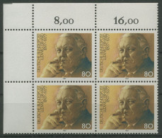 Bund 1987 Bundeskanzler Ludwig Erhard 1308 4er-Block Ecke 1 Postfrisch (R80182) - Unused Stamps