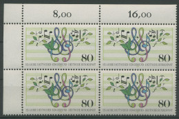 Bund 1987 Sängerbund Notenschlüssel 1319 4er-Block Ecke 1 Postfrisch (R80187) - Ongebruikt