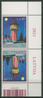 Lettland 2021 Bauwerke Wasserturm Kehrdruckpaar 1126 KD Postfrisch - Lettland