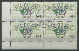 Bund 1987 Sängerbund Notenschlüssel 1319 4er-Block Ecke 3 Gestempelt (R80169) - Used Stamps