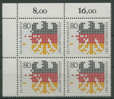 Bund 1987 Volkszählung Bundesadler 1309 4er-Block Ecke 1 Postfrisch (R80183) - Ungebraucht