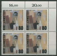 Bund 1987 Maler Kurt Schwitters 1326 4er-Block Ecke 2 Postfrisch (R80194) - Ungebraucht