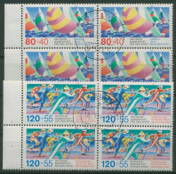 Bund 1987 Sport: Segel- U. Ski WM 1310/11 4er-Block M. Rand Gestempelt (R80164) - Used Stamps