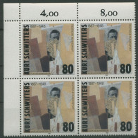 Bund 1987 Maler Kurt Schwitters 1326 4er-Block Ecke 1 Postfrisch (R80193) - Unused Stamps