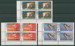 Bund 1988 Fußball-EM Olympiade 1353/55 4er-Block Ecke 3 Gestempelt (R80212) - Gebraucht