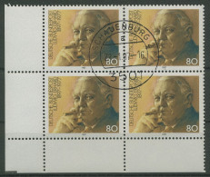 Bund 1987 Bundeskanzler Ludwig Erhard 1308 4er-Block Ecke 3 Gestempelt (R80162) - Used Stamps