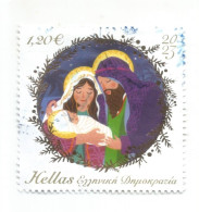 (GREECE) 2023, CHRISTMAS, THE HOLY FAMILY - Used Stamp - Usados