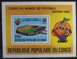 Kongo (Brazzaville) Block 23 Mit 741 Postfrisch Fußball #WW282 - Autres & Non Classés