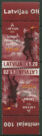 Lettland 2022 Olympia Olympisches Komitee Kehrdruckpaar 1161 KD Gestempelt - Latvia