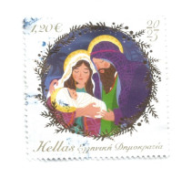 (GREECE) 2023, CHRISTMAS, THE HOLY FAMILY - Used Stamp - Usati