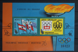 Uruguay Block 24 Mit 1350-1351 Postfrisch Winterspiele Innsbruck #WW328 - Autres & Non Classés