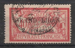GRAND LIBAN - 1924 - N°YT. 10 - Type Merson 2pi Sur 40c Rouge Et Bleu - Oblitéré / Used - Used Stamps