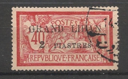 GRAND LIBAN - 1924 - N°YT. 10 - Type Merson 2pi Sur 40c Rouge Et Bleu - Oblitéré / Used - Gebruikt