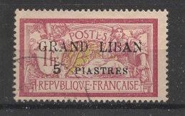 GRAND LIBAN - 1924 - N°YT. 10 - Type Merson 2pi Sur 40c Rouge Et Bleu - Oblitéré / Used - Gebruikt