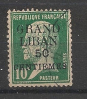 GRAND LIBAN - 1924 - N°YT. 15 - Type Pasteur 50c Sur 10c Vert - Oblitéré / Used - Gebraucht