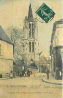 60 - Creil - L'Eglise St Médard - Animée - Etat Léger Pli Visible - CPA - Voir Scans Recto-Verso - Creil