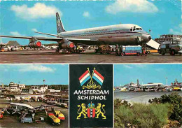 Aviation - Aéroport - Amsterdam - Amsterdam Schiphol - Multivues - Compagnie KLM - Blasons - Automobiles - CPM - Voir Sc - Vliegvelden