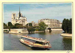 75 - Paris - Cathédrale Notre Dame - L'Ile De La Cité - La Seine - Vedette - Bateau-Mouche - Bateaux - Carte Neuve - CPM - Notre-Dame De Paris