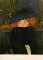 Art - Peinture - Gustave Klimt - Dame Mit Hut Und Federboa - Etat Pli Visible - CPM - Voir Scans Recto-Verso - Malerei & Gemälde