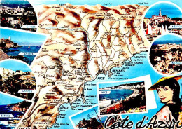 06 - Alpes Maritimes - La Cote D'Azur - Multivues - Carte Géographique - CPM - Carte Neuve - Voir Scans Recto-Verso - Sonstige & Ohne Zuordnung