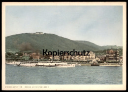 ALTE POSTKARTE KÖNIGSWINTER AM RHEIN MIT PETERSBERG SCHIFF FOTO HANS HARTZ Ship Rhine Rhin Rijn Ansichtskarte Postcard - Königswinter