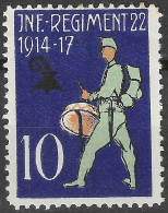 Soldier Gun Rifle INFANTERIE REGIMENT 22 Military Switzerland 1917 LABEL CINDERELLA VIGNETTE Feldpost WW1 War - Vignettes