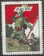 1914-1918 SWITZERLAND Soldatenmarken Suisse Militaire Vignette  BAT. 24 FRONTIERS  MLH FULL GUM VF - Labels