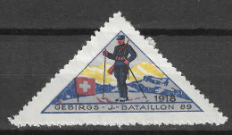 Suisse // Poste Militaire // Vignette-timbre // 1914-1918 // 3.Division ,Gebirgs-Bataillon89 No.139 - Etichette