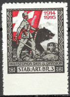 1914-1918 SWITZERLAND CINDERELLA Soldatenmarken Suisse Poste Militaire Vignette-timbre 3.Division BR.3  MLH FULL GUM VF - Viñetas