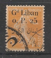 GRAND LIBAN - 1924-25 - N°YT. 23 - Type Semeuse 0pi25 Sur 5c Orange - Oblitéré / Used - Usati