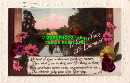 R467419 To Greet Your 21. St. Birthday. Flowers. RP. 1929 - World