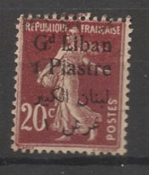 GRAND LIBAN - 1924-25 - N°YT. 26 - Type Semeuse 1pi Sur 20c Lilas-brun - Oblitéré / Used - Gebraucht