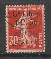 GRAND LIBAN - 1924-25 - N°YT. 28 - Type Semeuse 1pi50 Sur 30c Rouge - Oblitéré / Used - Usati