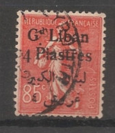 GRAND LIBAN - 1924-25 - N°YT. 35 - Type Semeuse 4pi Sur 85c Rouge - Oblitéré / Used - Gebruikt