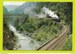 Chemin De Fer Du Vivarais Ligne Tournon Lamastre Train Locomotive Vapeur Gorges Du Doux Au Passage Des Etroits VOIR DOS - Lamastre