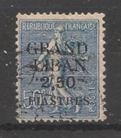 GRAND LIBAN - 1924 - N°YT. 9 - Type Semeuse 2pi50 Sur 50c Bleu - Oblitéré / Used - Gebruikt