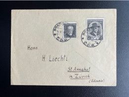 CZECHOSLOVAKIA 1937 LETTER BRATISLAVA TO ZURICH 19-11-1937 CESKOSLOVENSKO - Cartas & Documentos